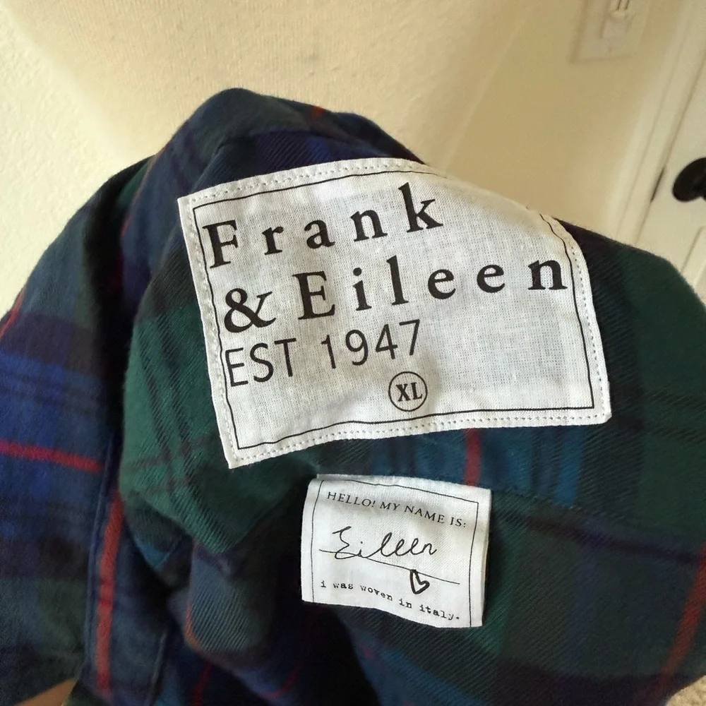 Frank & Eileen Plaid Button-Down Flannel Shirt - Green Blue Red XL Lightweight - Picture 12 of 12
